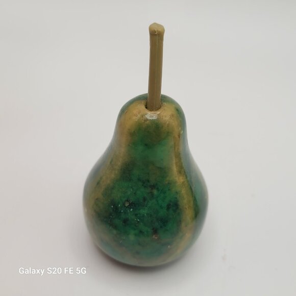 Vintage Small Marble Alabaster Decorative Fruit - Apple and Pear - Picture 5 of 16